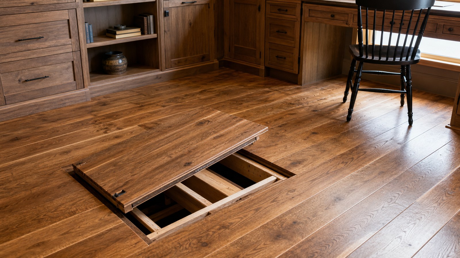 How to Build a Secret Trapdoor in a Wooden Floor
